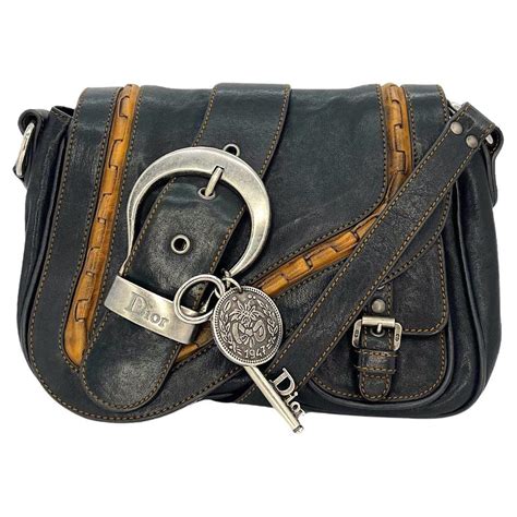 Gaucho leather crossbody bag Dior Black in Leather 